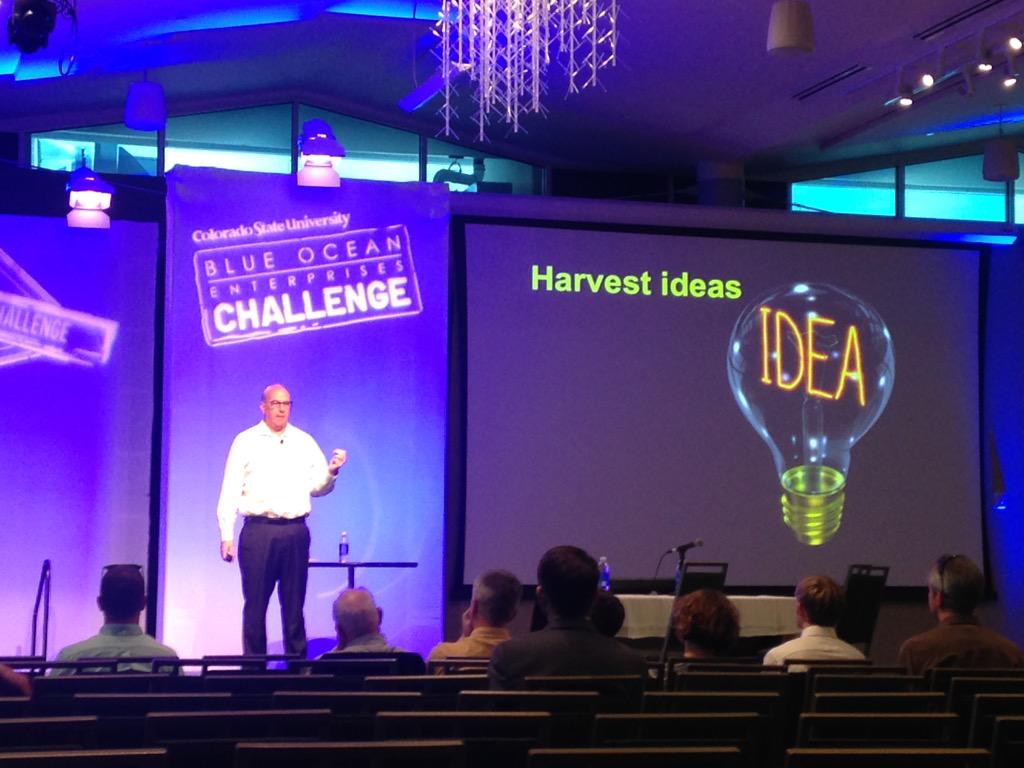 BlueOceanStrtgy's tweet photo. 'Explore a world broader than your own' Priceline founder Jeff Hoffman's advice. 'Leave your industry' #CSUBlueOcean http://t.co/LSZT2Ntz4P