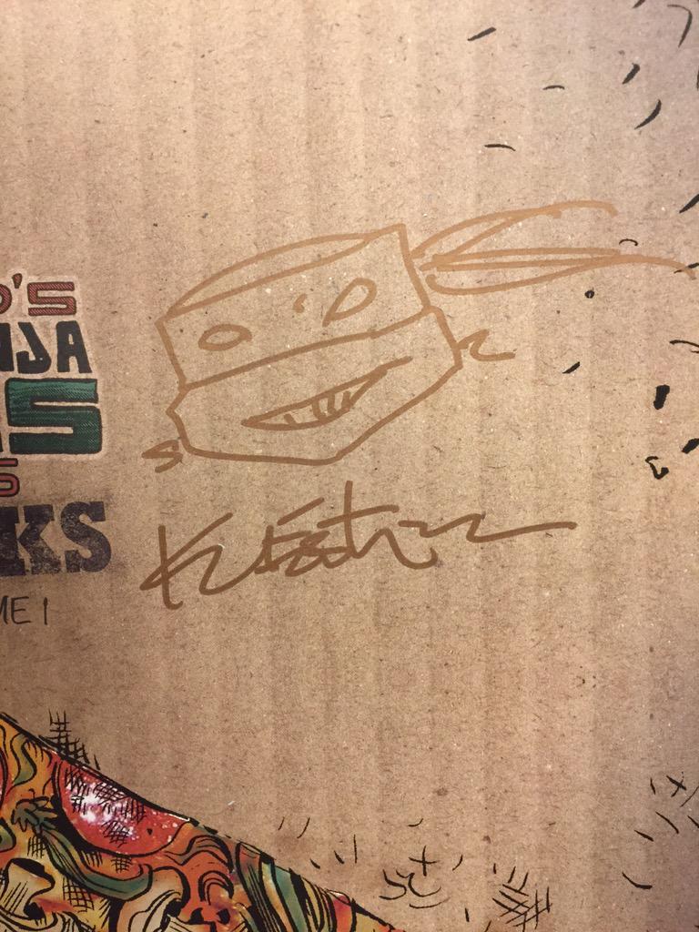 Got a signature from Kevin Eastman and we all sang him Happy Birthday today! What an AWESOME creative mind! 