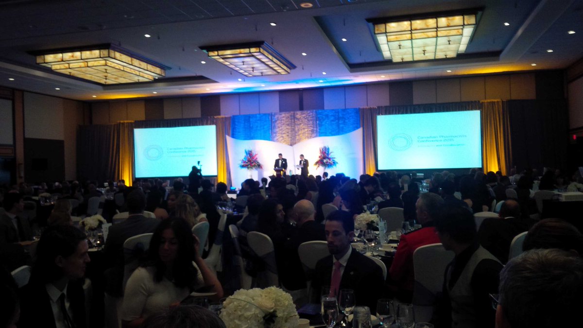 <a href="/CPhAAPhC/">CPhA/APhC</a> CEO Perry Eisenschmid &amp; <a href="/OntPharmacists/">Ontario Pharmacists Association</a> CEO Dennis Darby bring greetings to Gala Awards Banquet