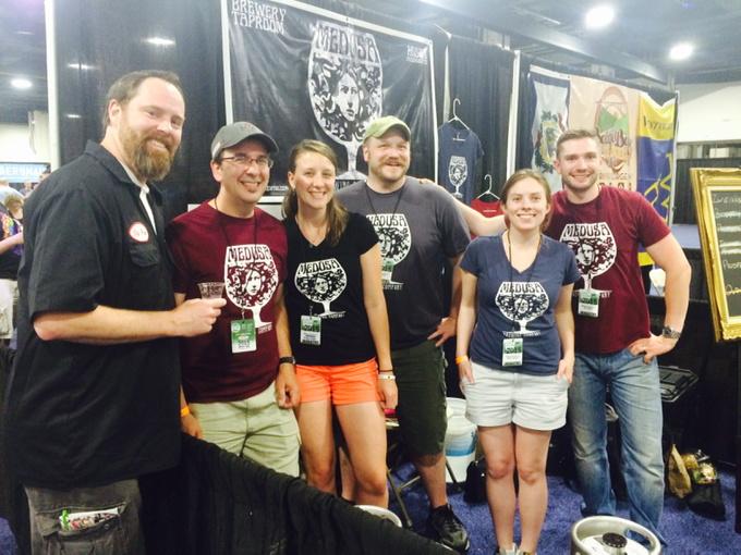 MassBrewBros's tweet photo. @MassBrewBros Big Pride visiting @MedusaBrewing booth at #ACBF2015 #craftbeer #beerfest http://t.co/CE2IYYoKBp