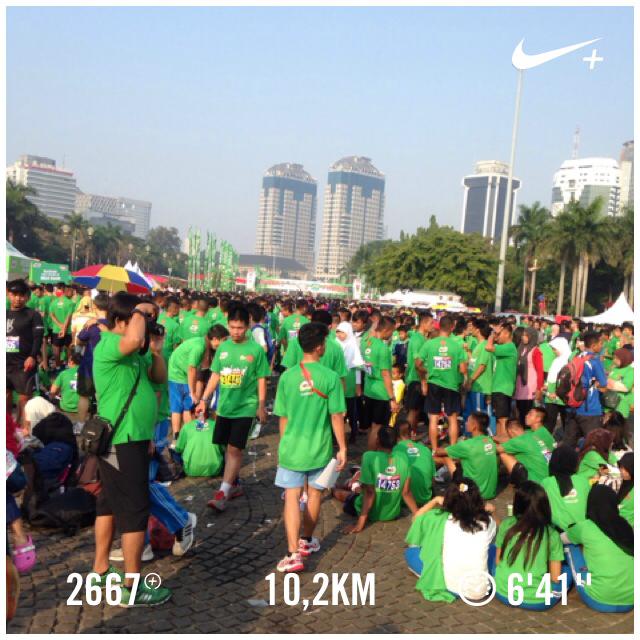Jkt international 10k @ji10kmilo I just ran 10,2 km @ a 6'41''/km pace with Nike+. #nikeplus