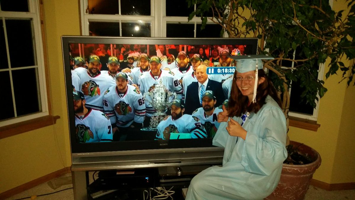 Best graduation present!! #BlackhawksvsDucks #OneGoal