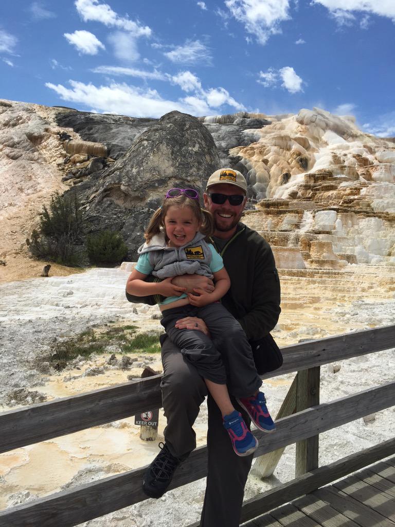 ChrisHondorf's tweet image. Taking the little one on a private tour. 

#guidetraining #yellowstone #daddysgirl