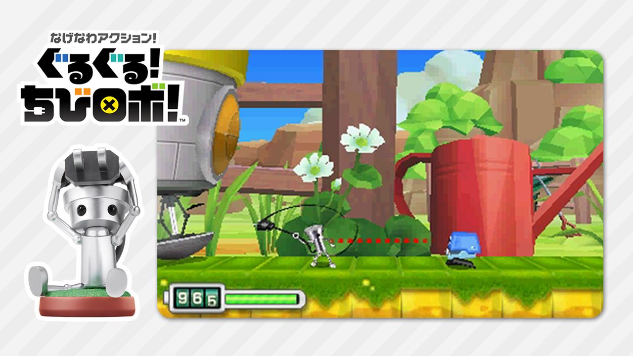 任天堂株式会社 在 Twitter ニンテンドー3ds なげなわアクション ぐるぐる ちびロボ は 身長10cmのちびロボ がプラグで敵を倒したり足場を飛び移ったりする横スクロールアクション ちびロボのamiiboと同時に今秋発売予定 Nintendodirectjp Http T Co