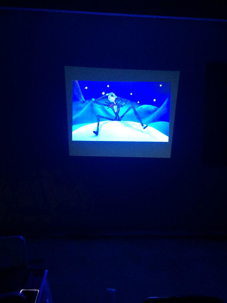 Watched my favorite movie #nightmarebeforechristmas outside with a projector and it was fun.