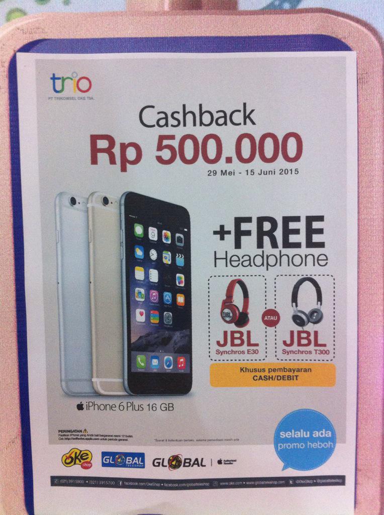 Dapatkan cash back 500 free JBL!! Hanya di GLOBAL TELESHOP MOG 💃