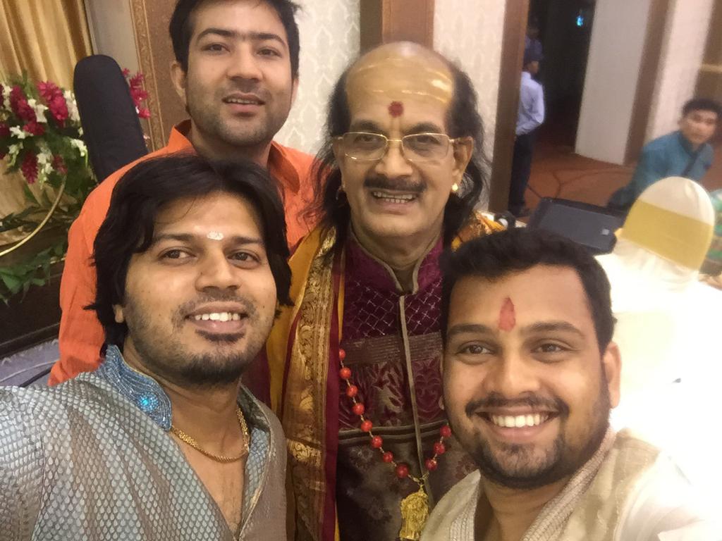 Selfie with my Guru Kadri Gopalnath after a cool fusion gig sterday in B.lore.