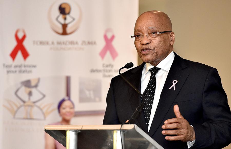 PresidencyZA's tweet photo. President Zuma addressing the TMZ Foundation Pink Tie Fundraising Gala Dinner, Pretoria http://t.co/K75YUCA060