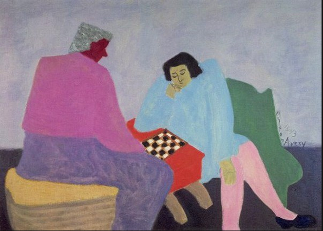 buzzcolour's tweet photo. It's a grey day outside so time for some checkers (drafts) inside. Milton Avery, Checker Players 1943 #colorinart http://t.co/qhkz58HfXg