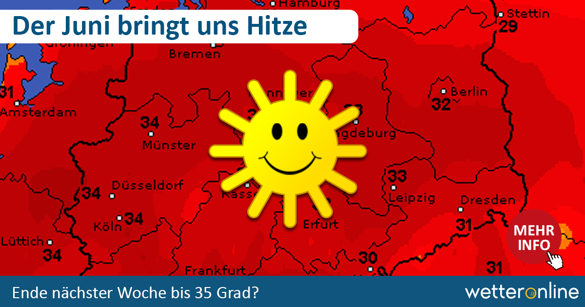 WetterOnline's tweet photo. Von 15 auf 35 Grad in fünf Tagen, so heftig kommt nun der #Sommer für viele. 
http://t.co/Je8ZfrEOqM

#Hitze #Wetter http://t.co/5FNQVu7TkC