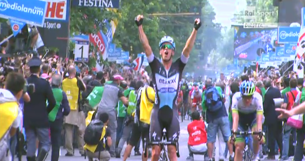 soudalquickstep's tweet photo. RT to congratulate @IljoKeisse for shocking the peloton and winning the final #Giro stage from a breakaway! #OurWay http://t.co/JOCYuUE1nV