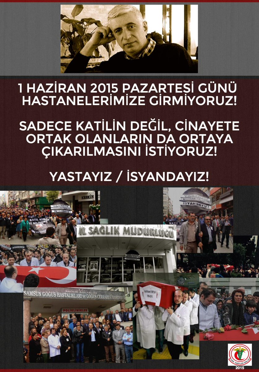 YASTAYIZ / İSYANDAYIZ!

1 HAZİRAN 2015 PAZARTESİ GÜNÜ HASTANELERİMİZE GİRMİYORUZ!

ttb.org.tr/index.php/Habe…