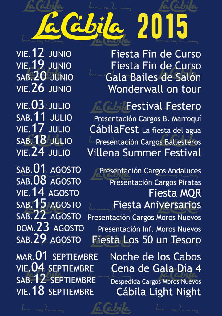 CABILA 2015
viernes12 Comenzamos
con <a href="/SonorikDjs/">SonÖrik Djs</a>
#fiestasfindecurso
<a href="/Fiestavillena/">Fiesta Villena</a>
<a href="/TurismoVillena/">Turismo Villena</a>
RT y GANA ENTRADAS