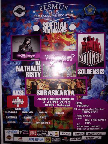 Yuk csku tanggal 3 juni 2015 besok kita akan perform di unisri kita maen @dandelionsoc dan <a href="/oldscenarioSHC/">Old Scenario</a> see you ;)
