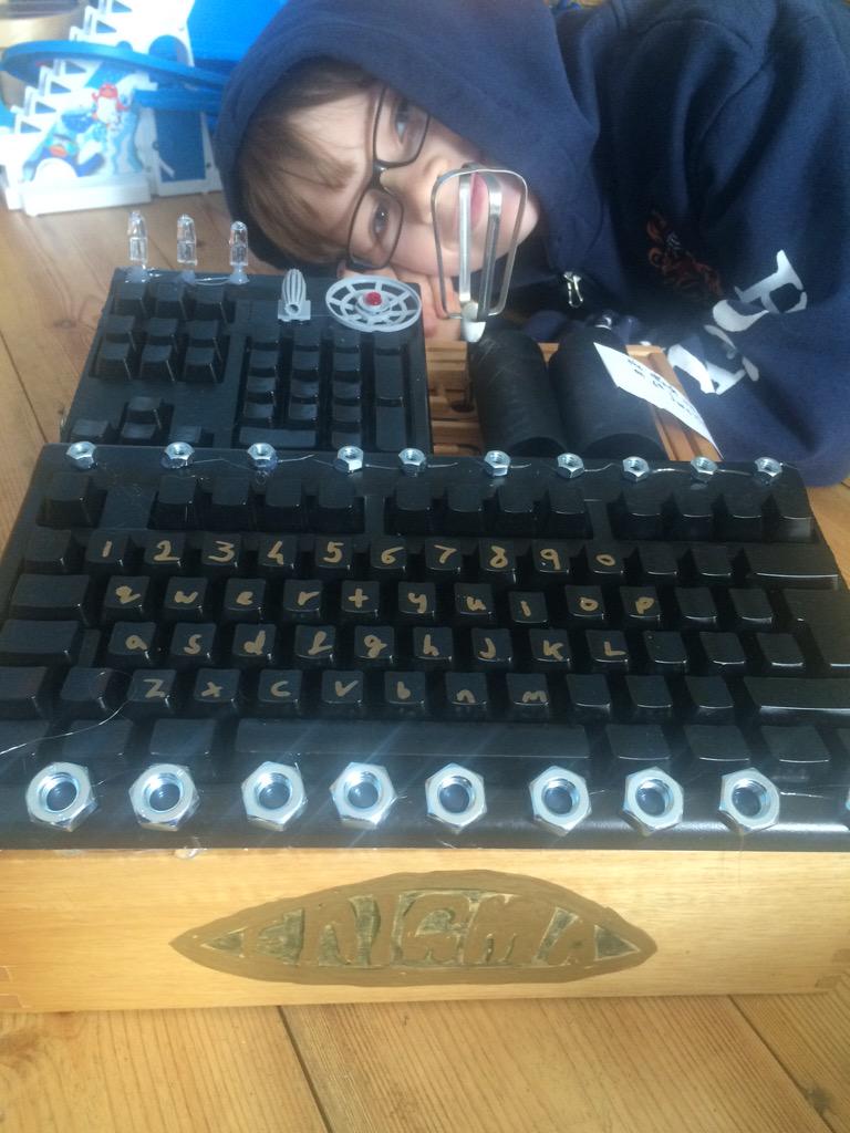 rlj1981's tweet photo. Half term project done. One Enigma machine ready for the WWII museum http://t.co/UUFTKms8pI