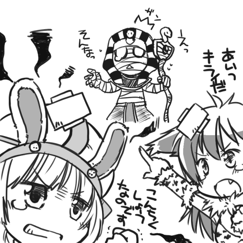 前半からいきなりキツくて先が思いやられるのです…毎度まいどあのファラオ野郎が憎いのです…! あ、いなずまではないのです… #千年戦争アイギス 