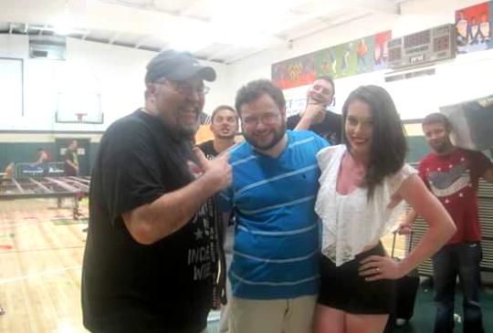 LyfeWithAshley's tweet photo. #Photobomb compliments of #Dijak #ScottySlade and #TkOryan #xwa Cranston #centerring w our biggest fan http://t.co/0g4cLYXu8h