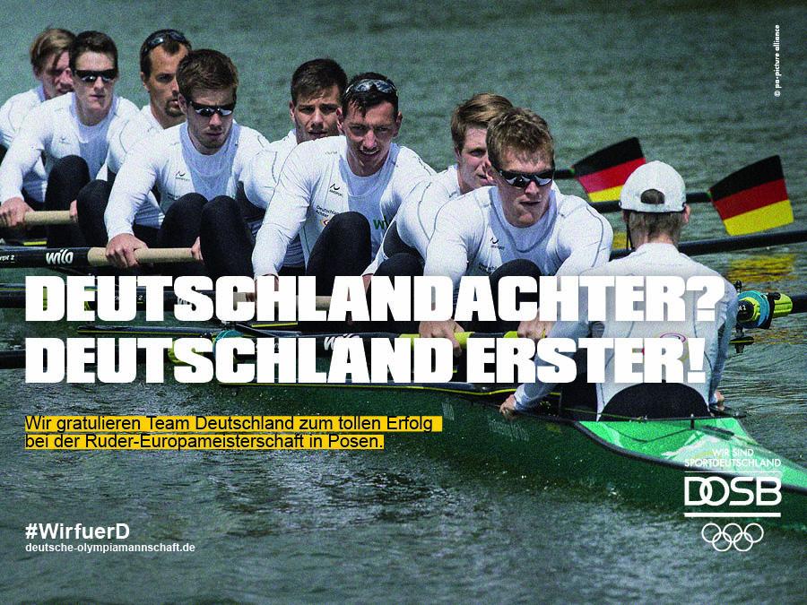 sportDland's tweet photo. EM-Gold für den Deutschlandachter! Die Ruderer siegten vor Großbritannien und Russland. Herzlichen Glückwunsch! @DOSB http://t.co/7KZI0lhlM8