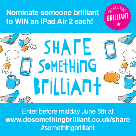 MTVUK's tweet photo. Nominate someone brilliant in your community for a chance to win an iPad http://t.co/fkrs9BU1vX #SomethingBrilliant http://t.co/lZgusZGEcz