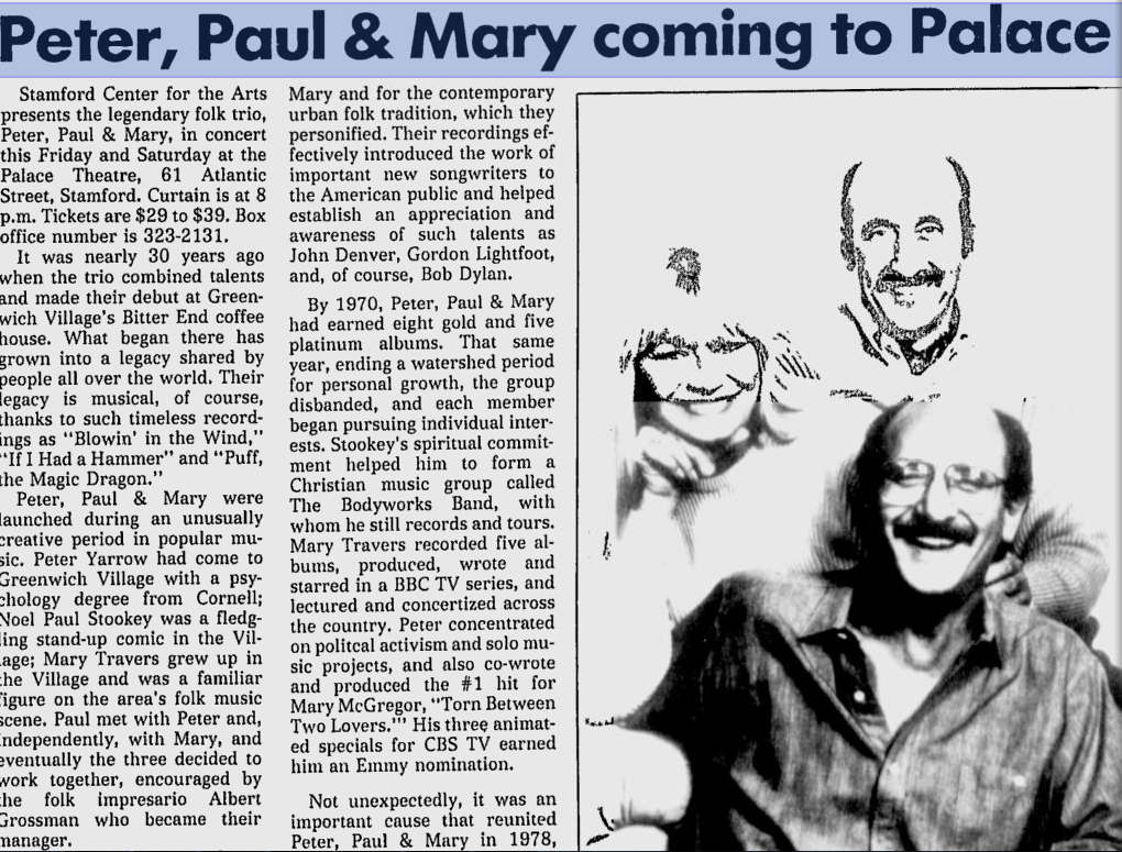 Happy Birthday to Peter Yarrow! Remember when Peter, Paul and Mary performed at in 1991? 