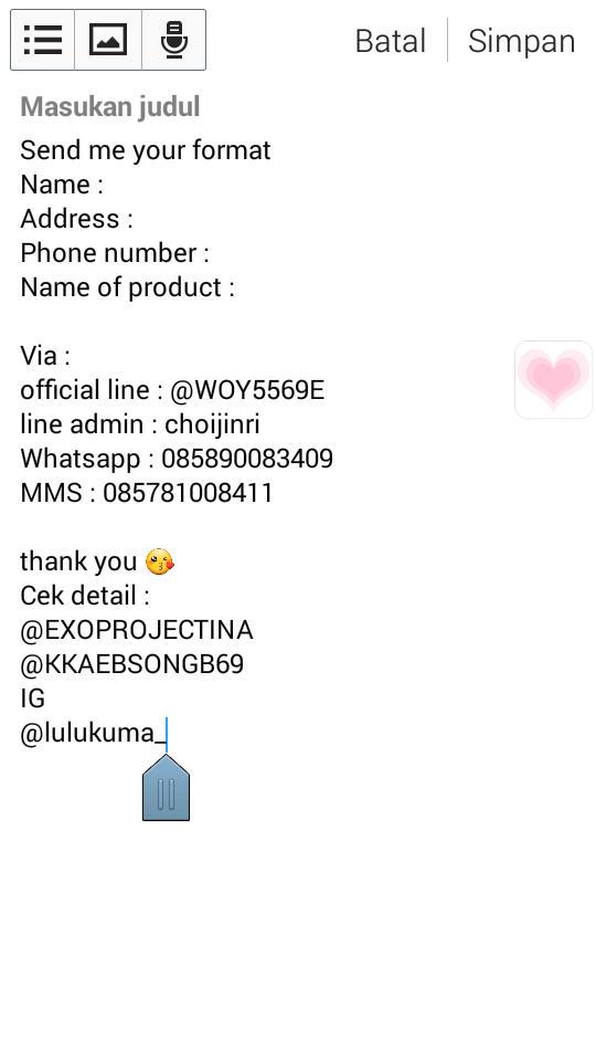 EXOPROJECTINA's tweet photo. D-2 close PO Love Me Rightnya 

Yuk EXO L di order nih😃😃😃😃 http://t.co/HIDmf0ORUq