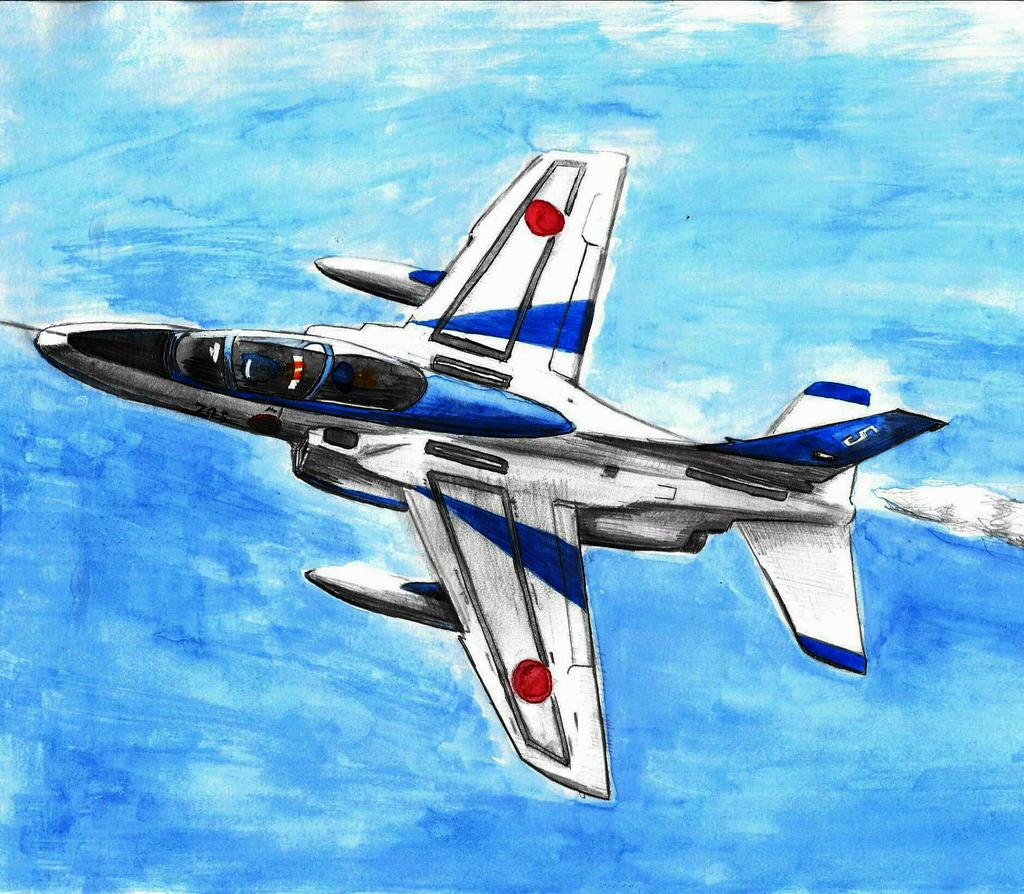 N Twitterissa イラスト基地 ブルーインパルス完成しました 今回描いたのは T 4 ブルーインパルス5号機です この機体は ブルーインパルスの編隊飛行で唯一単独で演技をする機体です いつか航空祭で間近で見てみたいものです Http T Co Iw5icleeve