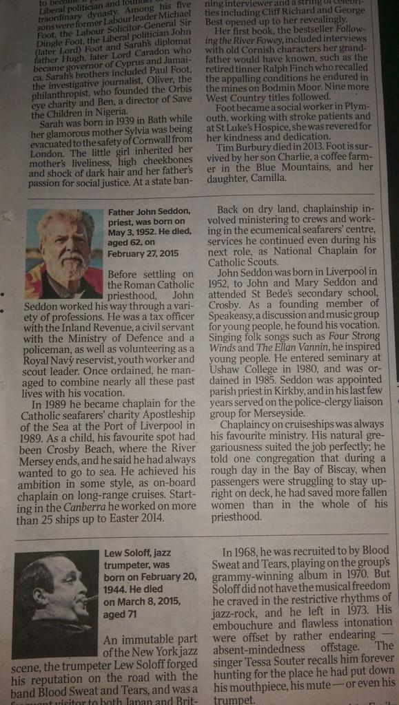 5thCrosbyCubs's tweet photo. A lovely piece in yesterday's @thetimes about Fr. John Seddon http://t.co/4A89z3Pm3i