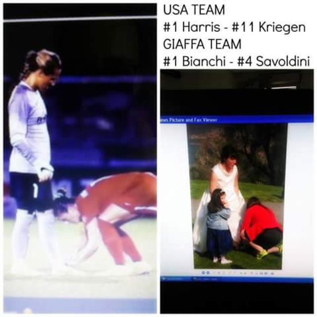 FSavoldini's tweet image. Me and my goalkeeper (at her weading day) and @alikrieger and @Ashlyn_Harris #sameposition #samedresses #top