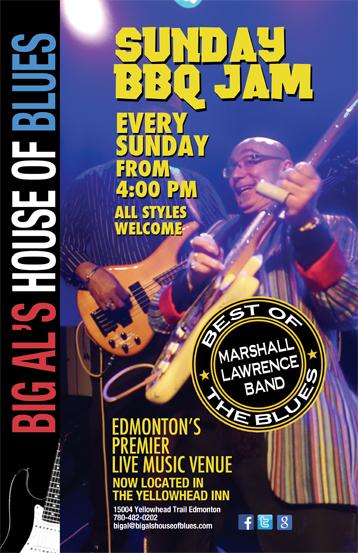 Our Sunday Wammer Jammer BBQ Jam hosts the Marshall Lawrence Band! Join us from 4pm and 8pm!🎶 #yegblues <a href="/Doctorblues/">Marshall Lawrence</a>