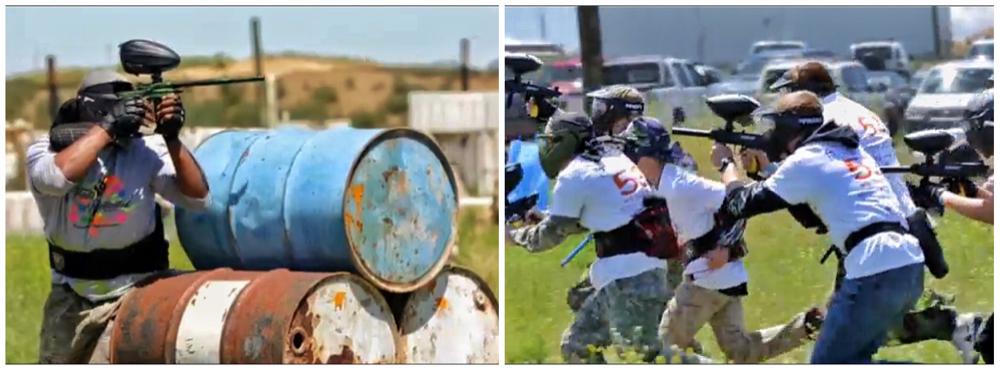 Broncos's tweet photo. #Broncos LB @SMJ2852 takes on #BroncosCountry in #paintball showdown: [http://t.co/vVmeiUcjZZ] http://t.co/EUKyzizswT