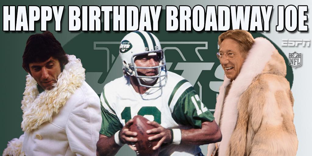 Happy Birthday, Joe Namath!

The MVP of Super Bowl III is now 72 years old. 