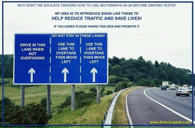 tvprp's tweet image. "Stolen" from Internet but a good message. Do please share. #4189
#motorway #lane discipline