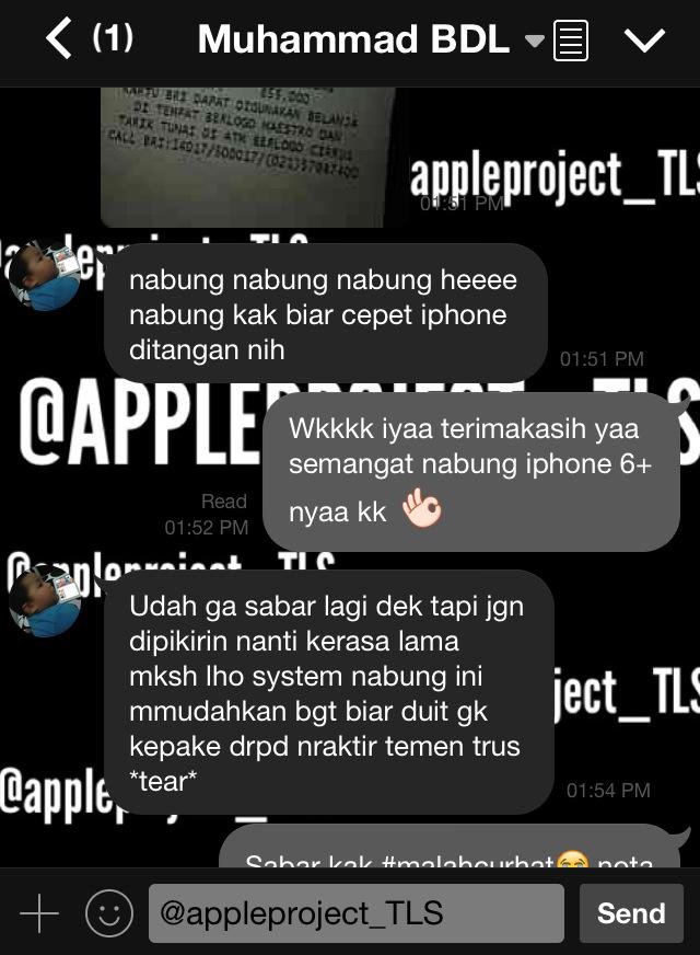 TESTI NABUNG IPHONE DI APPLE PROJECT TLS 💕😍 BERMINAT NABUNG? LANGSUNG LINE AJA 💙💜
