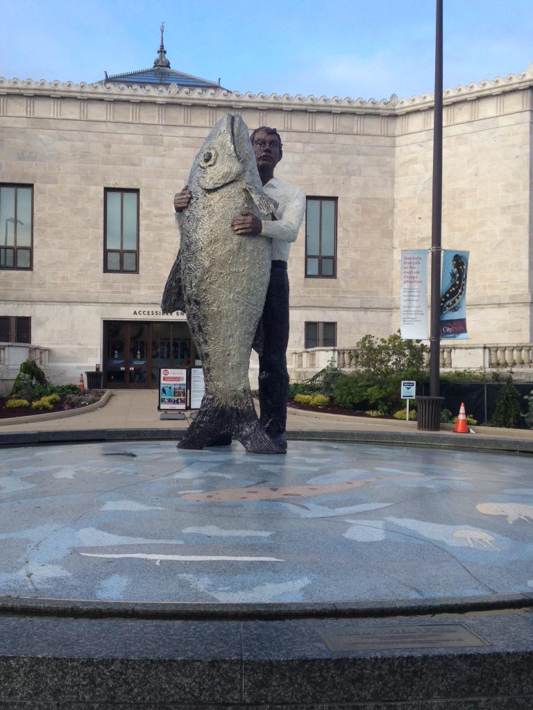 novembrrr's tweet photo. Well that's odd. A man and his fish. #asco15 http://t.co/B6j858lTM8