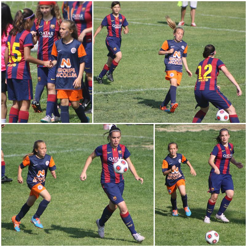 Enzodonis's tweet photo. La petite soeur face au FC Barcelone, et un petit but à la clé ! #ForzaMontpellier ⚽💪🔶🔷 http://t.co/3mCFAlEeBn