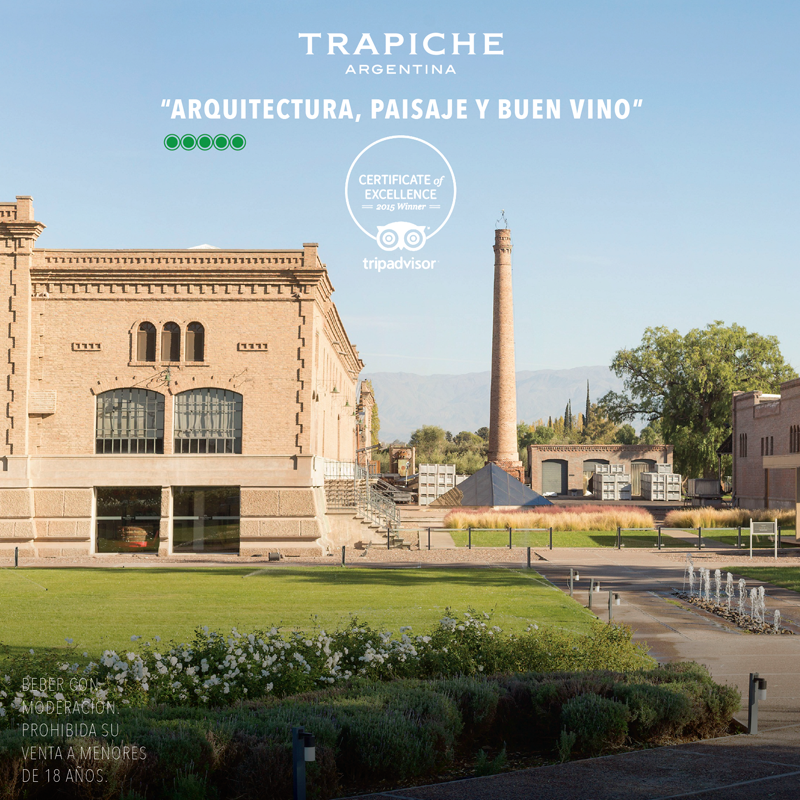 BnoConceptStore's tweet photo. Un año más, TripAdvisor reconoce a Bodega Trapiche con su Certificado de Excelencia. http://t.co/6iEaTyMm6G