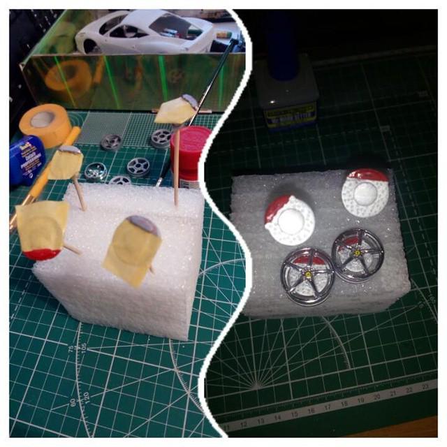 OnlyFerrariPics's tweet image. Медленно, но верно продолжаю собирать Феррари. В эти выходные внимание было уделено колесам. #Ferrari458 #scalemode…