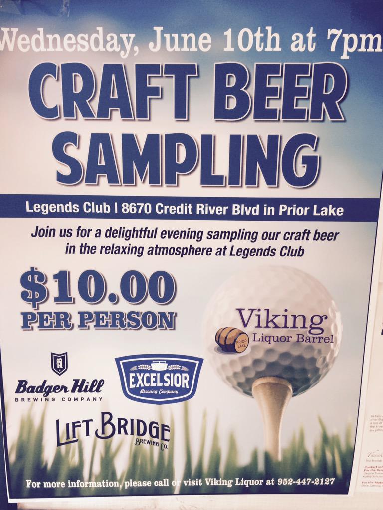 Craft beer tasting featuring Badger Hill, Excelsior and Lift Bridge.