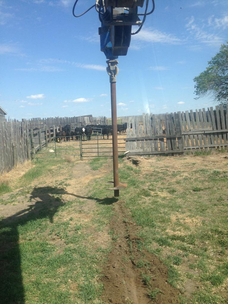 Doing some screwing around today! Over kill for a gate post? I say yes! #screwpile #sask #cows #westcdnag #farm365