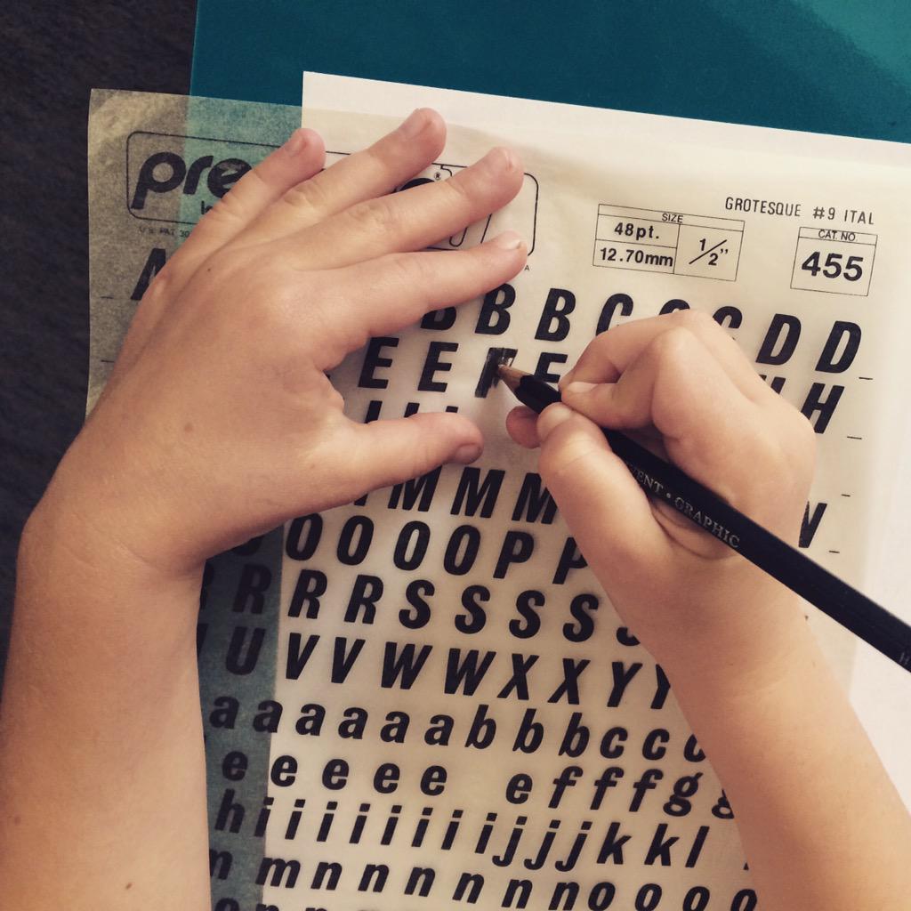 MikeSlane's tweet image. It&apos;s a good day for #Presstype. Watch that kerning! #designerintraining #typography