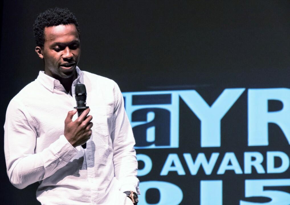 PlaYRtweets's tweet photo. .@Emmanuelkabongo speaks at the #PlaYRVideoAwards #PVA2015 http://t.co/dPAeMnpQjY