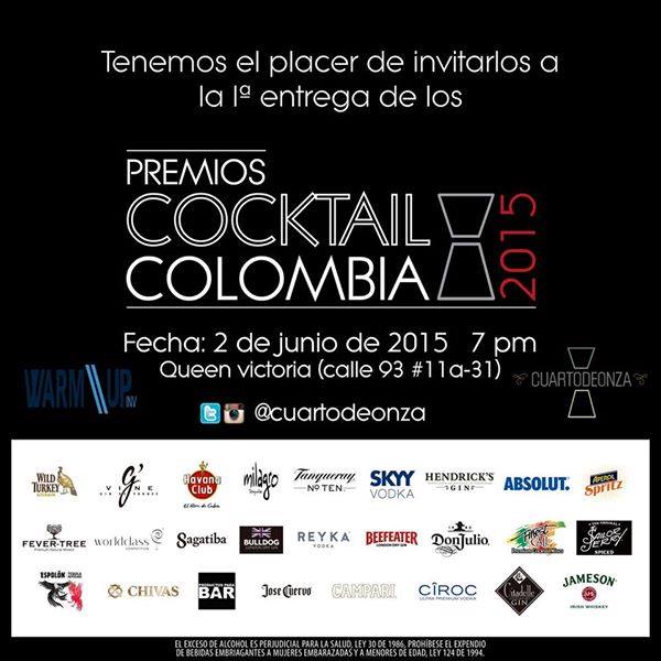 oscarasantiagod's tweet photo. Este martes premios #CocktailColombia2015 @Cuartodeonza #restbars http://t.co/2dkQNpimLX