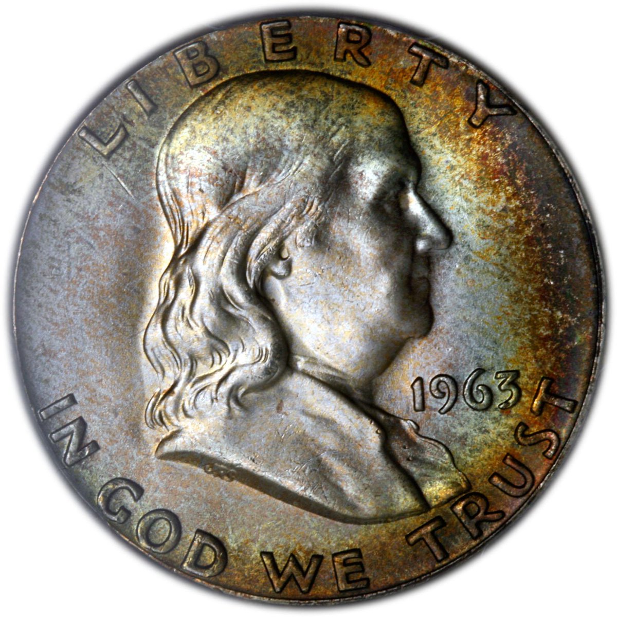 RareCoinCollect's tweet image. 1963-P FRANKLIN HALF DOLLAR PCGS MS 66 FBL. **1 of 4 None Higher**