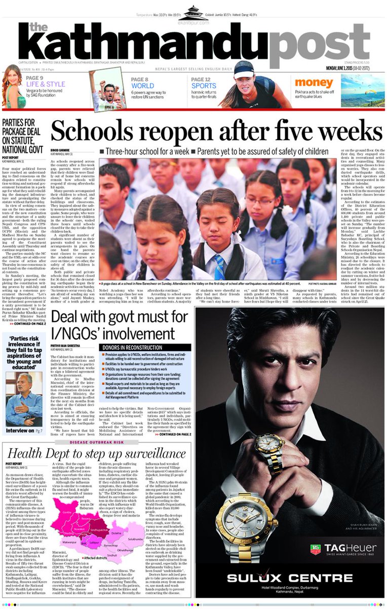 The Kathmandu Post on Twitter "TKP front page for May 1. For full