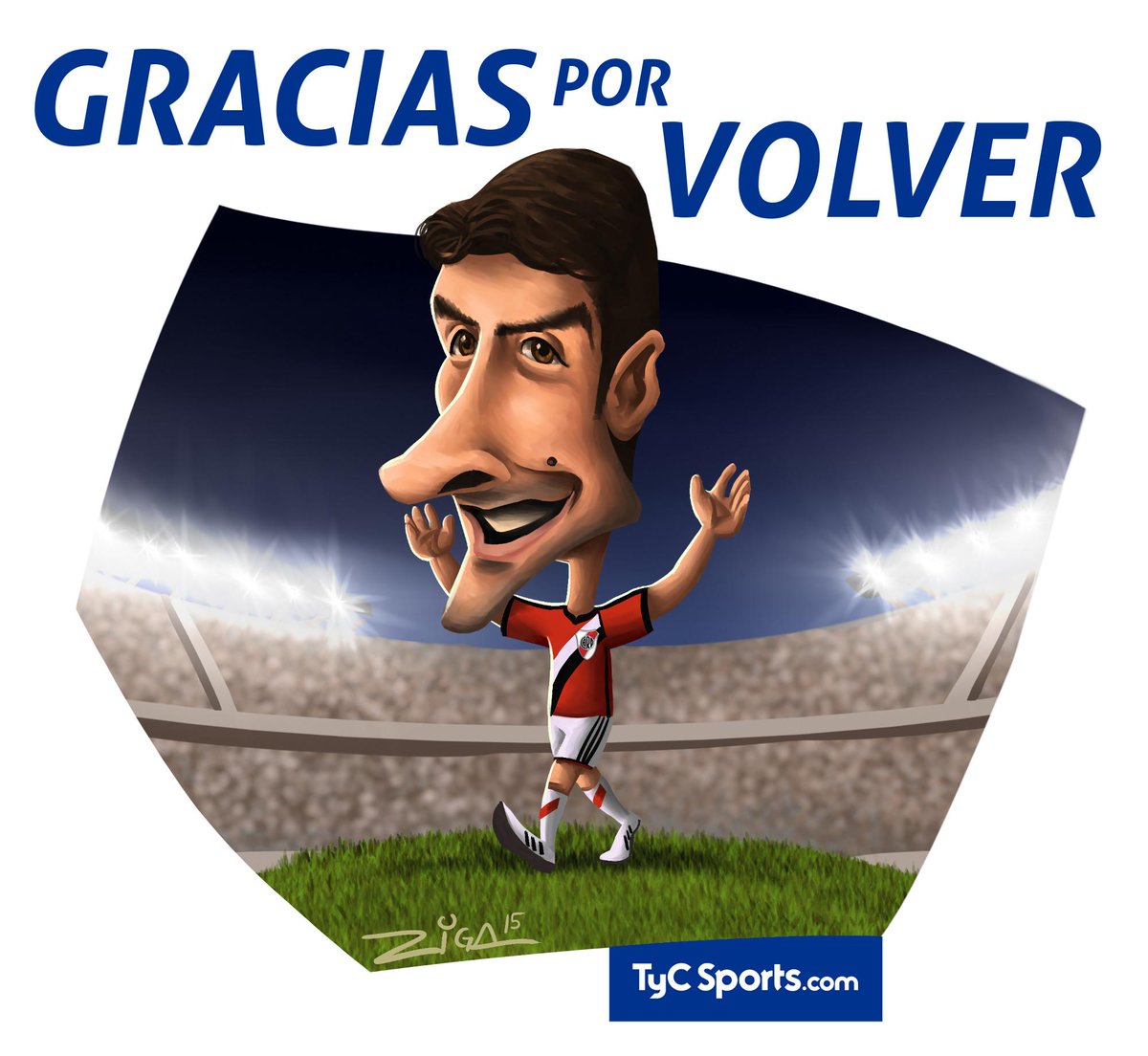 TyCSports's tweet photo. #DibujeMaestro Aimar y su regreso al fútbol argentino. Mirá más caricaturas: http://t.co/4R9itb2S0q http://t.co/00EX1OiZel
