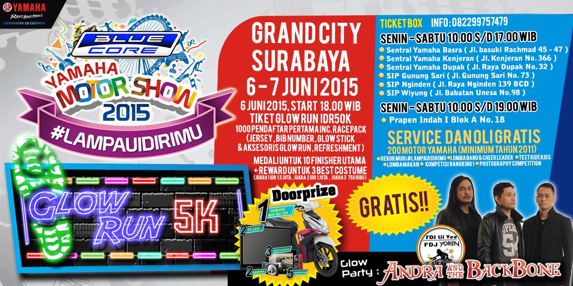 ikuti Yamaha #GlowRun 5k with <a href="/ABackBone/">Andra & the BackBone</a> 6 Jun'15 <a href="/GrandCitySBY/">Grand City Surabaya</a> daftar ke 7 titik ticket box di sby cp:082299757479