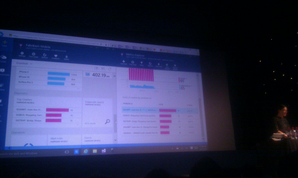 vThavo's tweet image. Monitoring iOS apps with #applicationInsight finding #patterns of problems up to line of code! #buildtour #azure