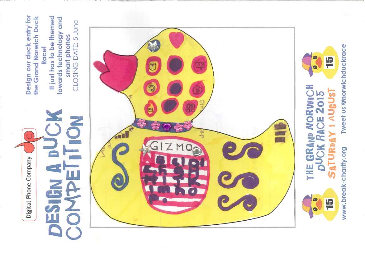 _iQuack's tweet image. I like this one a lot.  Ebony Brown from Hemsby has designed this outfit for me. @norwichduckrace @breakwriter