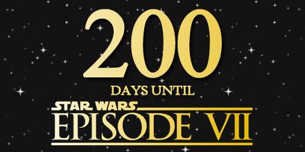 DaysTilStarWars's tweet photo. 200 Days Until Star Wars Episode VII. Visit http://t.co/r8J3A5K2mI for a live countdown. #starwars http://t.co/BVsOqpLxVy