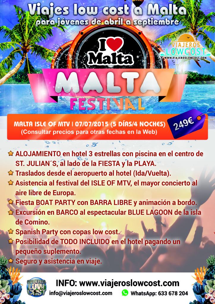 ViajerosLowCost's tweet image. Haz RT y gana un #VIAJE GRATIS a #MALTA! Completa tu inscripción en el #sorteo aquí: viajeroslowcost.com/malta ✈️ 🎉